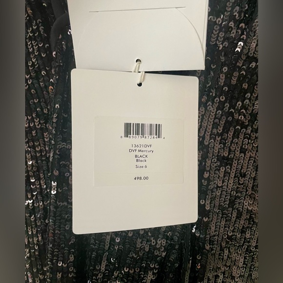 Diane Von Furstenberg Mercury Sequined Jersey Fitted Dress in Black Size 6 NWT - Picture 10 of 12